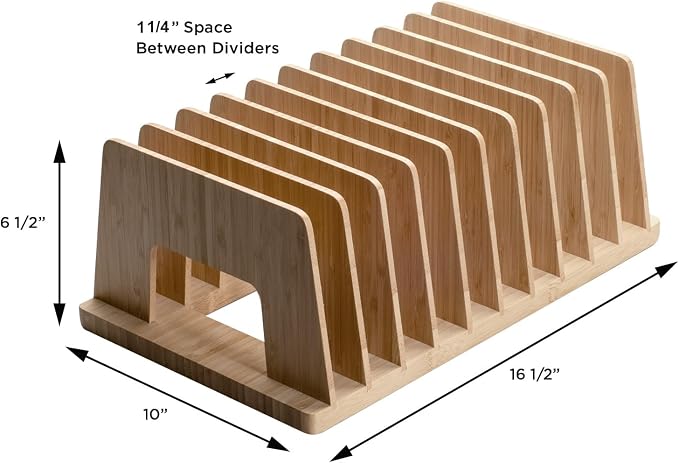 MobileVision Bamboo Desktop File Folder Organizer and Paper Tray, 10 Slots
