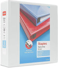 Staples Heavy-Duty 3-Inch D-Ring View Binder, White – Large Capacity 3-Ring Binder for School & Office Storage