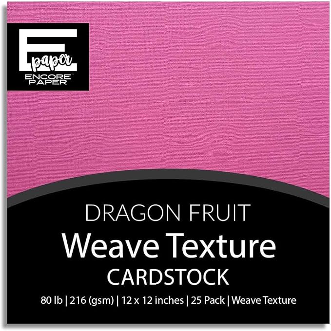 DRAGON FRUIT—12x12 Textured Cardstock | 80lb Textured Pink Scrapbook Paper | Premium Cardstock for Cricut Cutting | 25 Sheets