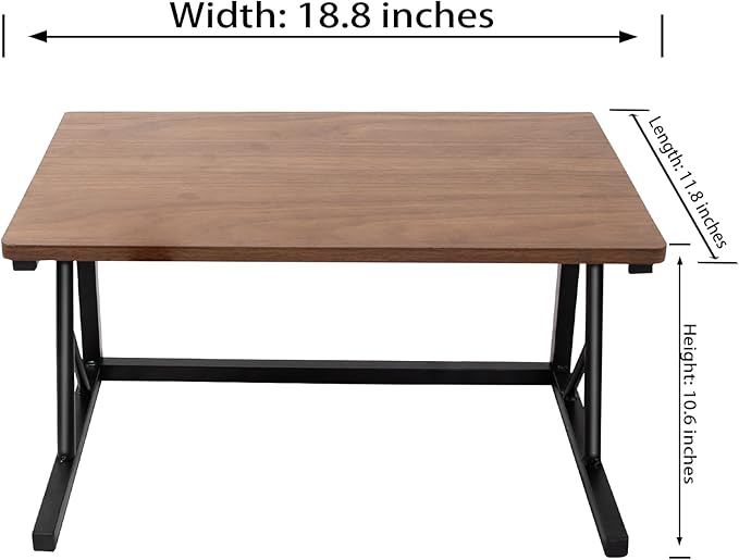 Printer Stand for Desk with Storage, Desktop Printer Stand Shelf Organizer, Fixed 2-Tier Heavy Duty Wood & Metal Desk Printer Stand, Small Printer Table for Home Office Kitchen, 100 lb Capacity