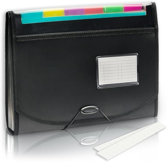 H4D Accordion File Organizer, 13 Pocket Expanding File Folder with Labels for Documents, Letter Size, 1 Pack
