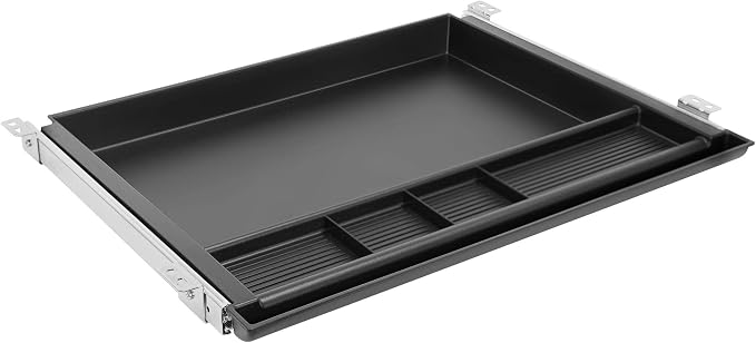 MOUNT-IT! Large Under Desk Pencil Drawer 16 inch Deep | 21.25” W, Ball Bearing Slide-Out Organizer for Office Supplies, Paper & Pencils | Fits Desks Over 1” Thick, Adjustable Extension 16.25”–28”