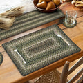 Homespice Pinecone Braided Placemats for Rustic Decor, Rect 13x19 Set of 4
