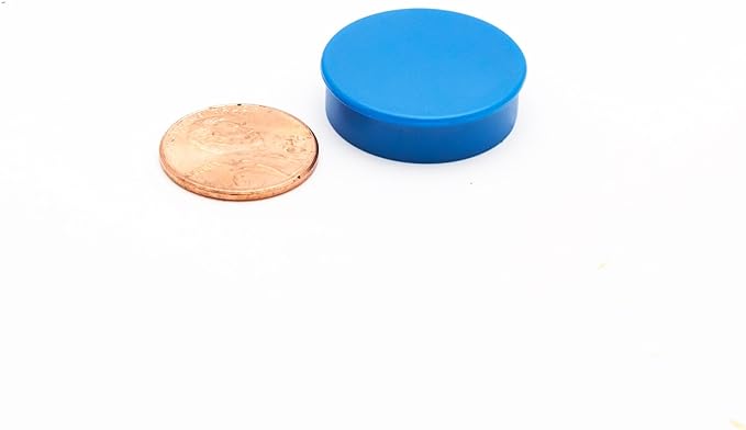 Round Fridge Magnets, Button Shaped, Small Colorful Magnetic Discs for Kitchen, Cabinet or Classroom, Perfect Whiteboard Supplies for Teachers - 24 Bullseye Office