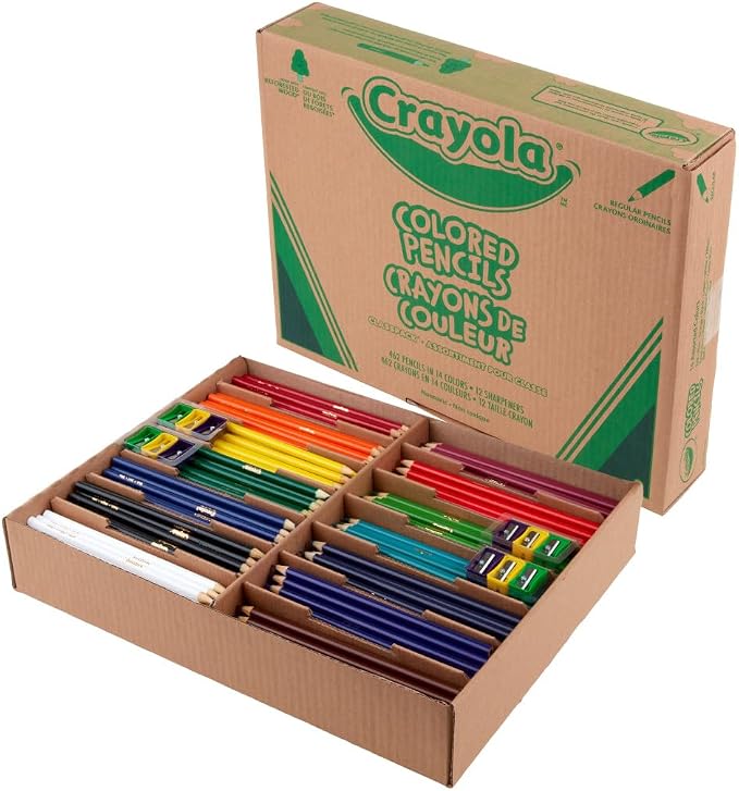 Crayola Colored Pencil Classpack (462ct), Teacher Appreciation Gifts | Classroom Must Haves, School Supplies, Bulk Colored Pencils, 14 Assorted Colors, Ages 3+