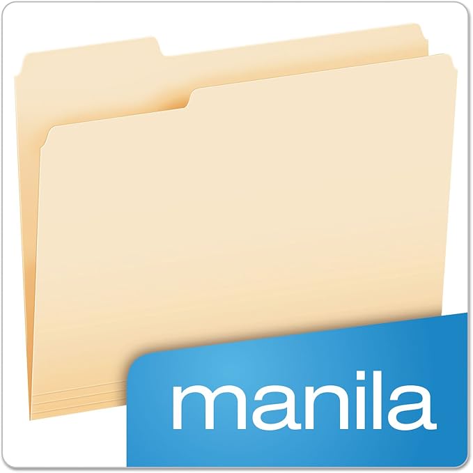 Pendaflex File Folders, Letter Size, Manila, 1/3 Cut, 100/BX (752 1/3)