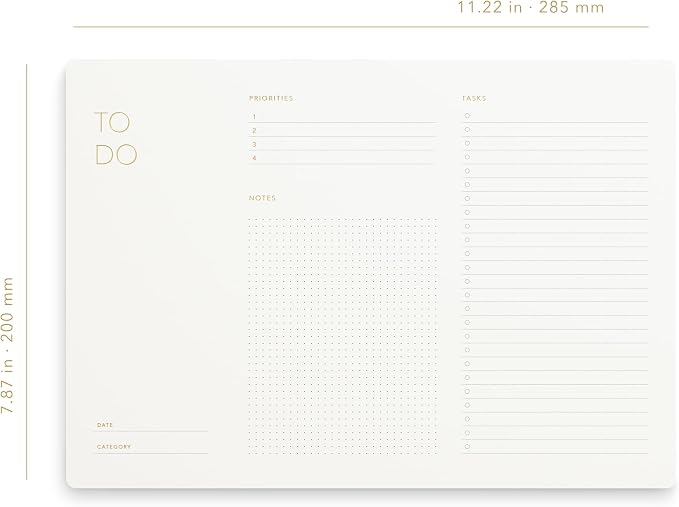 Professional Productivity Bundle: Gold-Foiled To-Do List & Notes Mouse Pad - FSC™ Certified Desk Organizers