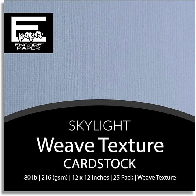 SKYLIGHT—12x12 Textured Cardstock | 80lb Textured Blue Scrapbook Paper | Premium Cardstock for Cricut Cutting | 25 Sheets