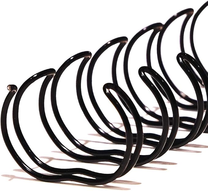 20mm (3/4 in.) Double Loop Binding Spines | 11 in. Length for Letter Size or Smaller Projects | 2:1 Pitch | 160 Sheet Binding Capacity | Black | 50 Pack