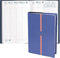 Quo Vadis 2026 Minister - Weekly/Monthly Planner - 12 Months, Jan. to Dec. - 6 1/4 x 9 3/8" - Grained Faux Leather Billy Blue Cover- Time Management Appointment Organizer