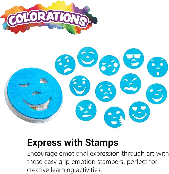 Colorations Easy-Grip Emotion Stampers Set of 12