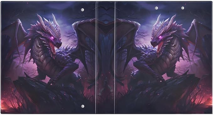 3 Ring Binder Dragon Purple 1.5" Round Ring Binders View Binder with 200 Sheet for Kids School Supplies Women Men Office, 1 Pack