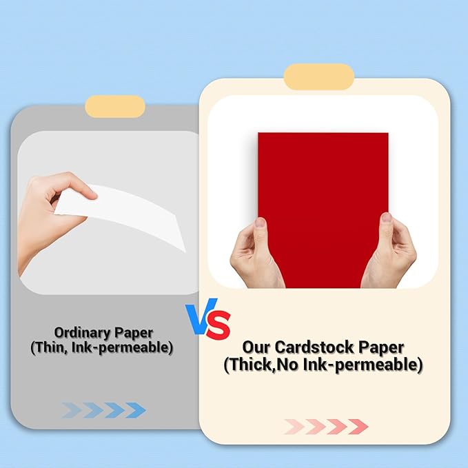 Cardstock 8.5 x 11, 10 Colors Colored Printer Paper 75 lb/200 gsm, 40 Sheets Colored Card Stock, Assorted Colors Construction Paper for Invitations, Diy Cards, Business Cards, Drawing etc