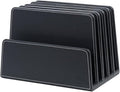 MobileVision Executive Black Desktop File Folder Paper Tray & Device Organizer 5 Slot Dividers