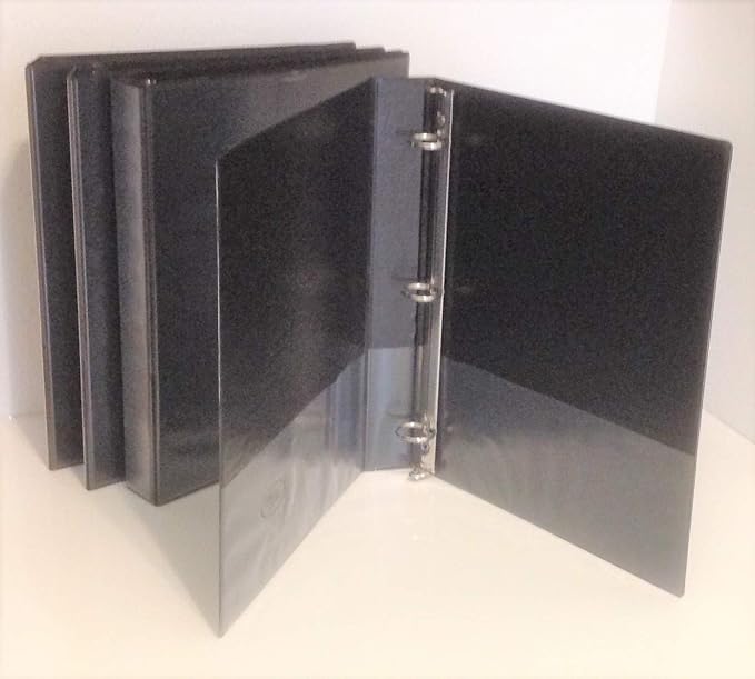Black Vinyl 3-Ring View Binder for 8.5" x 11" Sheets, 1" Capacity, Wilson-Jones Brand (362-14) - Pack of 4 Binders