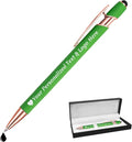 STREADVE Personalized Custom Pens Engraved Writing Pen with Name Logo, Customized Promotional Items Stylus Pen Gifts for Men Women Realtor Nurse Wedding Business, Green