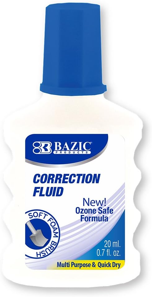 BAZIC 20 mL / 0.7 fl. oz. Correction Fluid w/Foam Brush