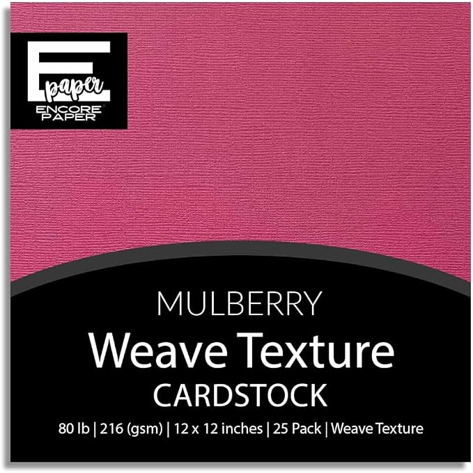 Mulberry—12x12 Textured Cardstock | 80lb Textured Red Scrapbook Paper | Premium Cardstock for Cricut Cutting | 25 Sheets