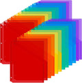 Maitys 30 Pack Binder Pockets 3 Ring, Letter Size 8.5x11,Rainbow Color | Clear Plastic Document Sleeves, Sheet Protectors with Slash Jacket, Fits Standard 3 Hole Binders, Organize Office Papers