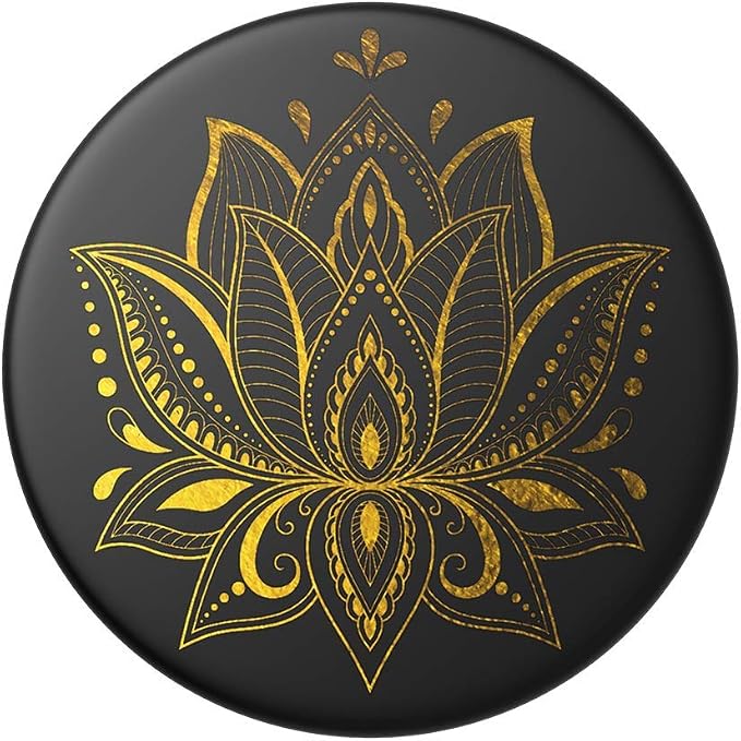 PopSockets Adhesive Phone Grip, Holder- Golden Prana Black | Secure Comfortable Hold, Anti-Drop, Kickstand, Moon, Star, Sun, Space, Flower, Floral