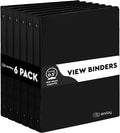 Enday 1/2 inch Binder 3 Ring Binder (6 Pack - Black) O-Ring Binder with Clear View Cover and 2 Inside Pocket - for Letter Size 8.5 x 11'' Paper, Ideal for School Supplies, Office, and Home