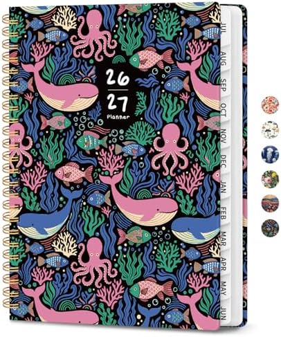 Large Planner 2026-2027, A4 (8.5" x 11") Hardcover Weekly & Monthly Planner July 2026 - June 2027 with Monthly Tabs, Academic Planner for School, Work and Office, Pelagia Parade