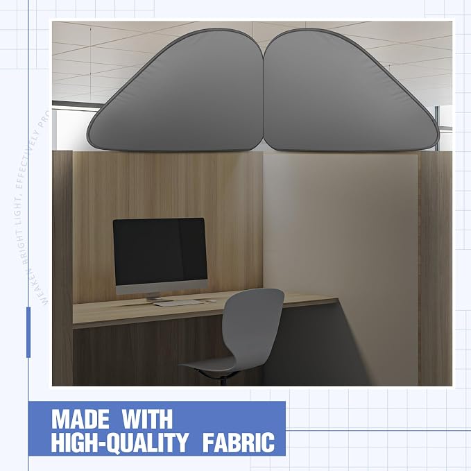 Foldable Office Cubicle and Desk Shade, Portable 27.5 Inch Cubicle Shade Canopy for Light Sensitive Workers, Block Light and Airflow, for Working Partitions Corner Privacy Accessories(Gray)