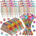 Kosiz 300 Piece Happy Birthday Pencil Party Favor Set, 150 Birthday Pencils with 150 Cake Eraser Toppers, Bulk Game Rewards Prize, Goodie Bag Stuffers, Party Supplies