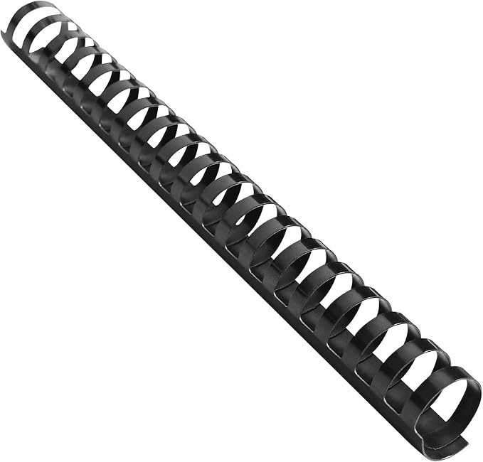 HOUYEE 50 Pack 1 Inch Plastic Binding Combs,19 Rings, 200 Sheets Capacity | 25mm Comb Binding Spines, Extra Large Binder Combs for Letter Size, for Office School Use, Black