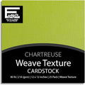 Chartreuse—12x12 Textured Cardstock | 80lb Textured Green Scrapbook Paper | Premium Cardstock for Cricut Cutting | 25 Sheets