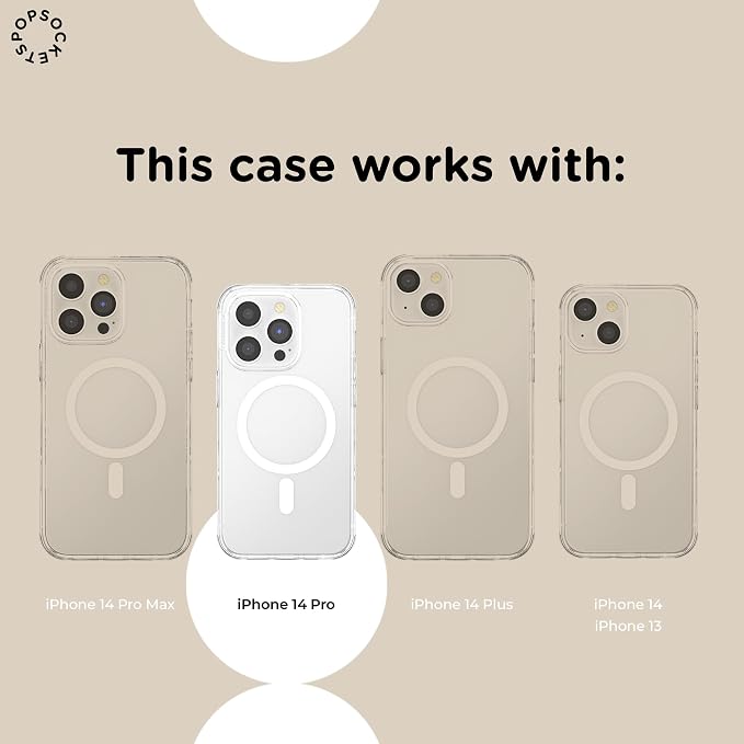 PopSockets iPhone 14 Pro Phone Case with MagSafe- Hot Girls Read Pink | Magnetic, Wireless Charging, Camera & Drop Protection, Witchy, Halloween, Horror