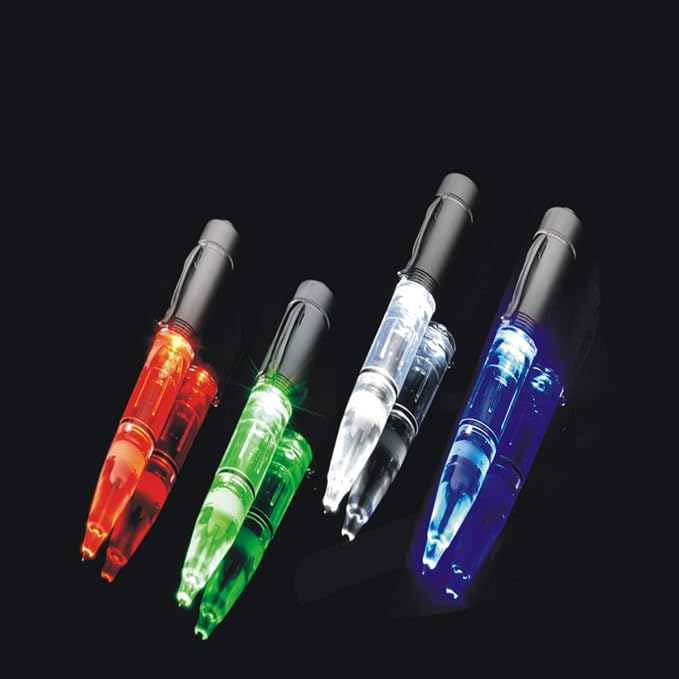 Penyeah Pen Light - LED Pen with Light, Light Up Penlight for Night Writing Ballpoint Pen for Night Writer -Replacement Accessorries Included 4 PK -(1White+1Red+1Green+1Blue)