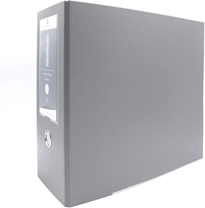 3-Ring Premium High-Capacity Binder - Light Gray, 5.5" Spine, by Bindertek | 900 Sheet Capacity, 4" D-Rings, Linen-Textured Covers, Steel Reinforced Edges, Spine Label Included
