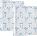 Coquette Blue Bow Watercolor 1.5 Inch Binders 3 Ring for Letter Size Holds 200 Sheets Notebook Binder with Clipboard for Women or Men