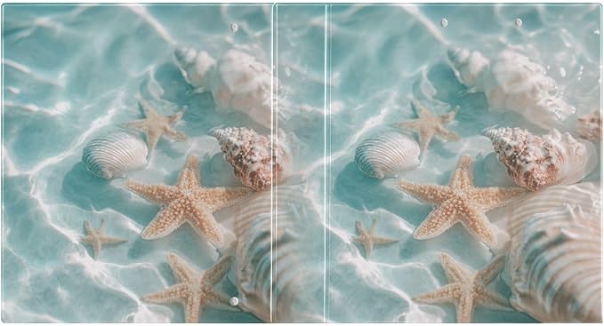 Blue Beach Seashells and Starfish Binder 3 Ring 1.5 Inch Binder with Clipboard&Pockets, Hardcover Binders Heavy Duty Large File Folder for Office School Supplies - Holds 200 Sheets