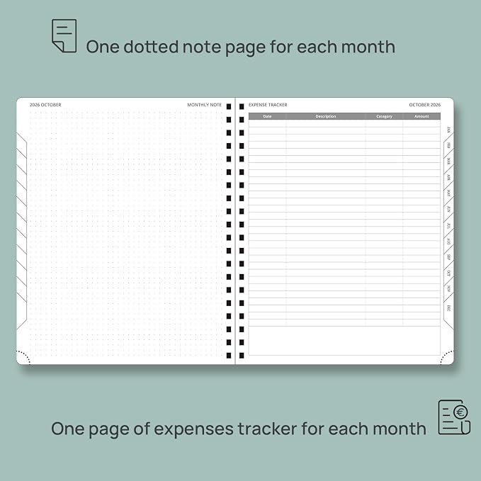 POPRUN 2026-2027 Monthly Planner, Large 8.5" x 10.5", 18 Month Calendar