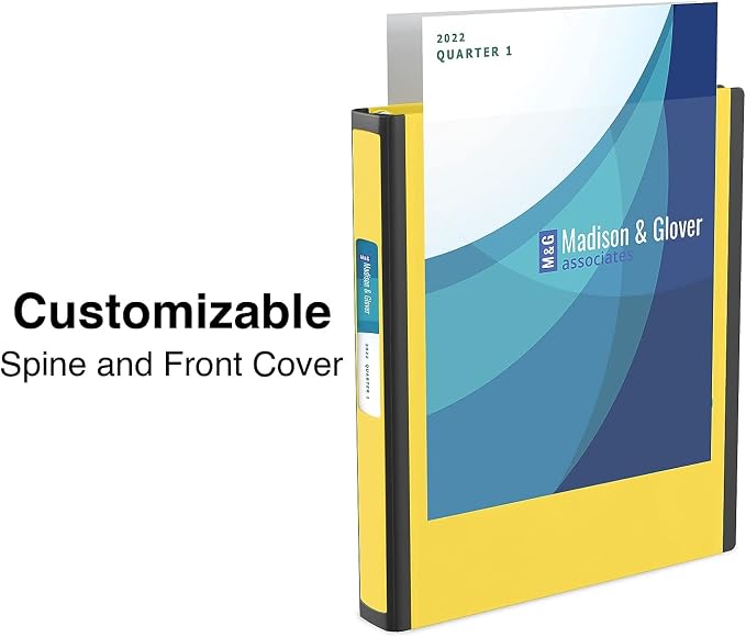 Staples Better Binder, 1.5-Inch D-Ring View, Yellow, 350 Sheets | Reinforced spine for durable everyday use in office and school settings.