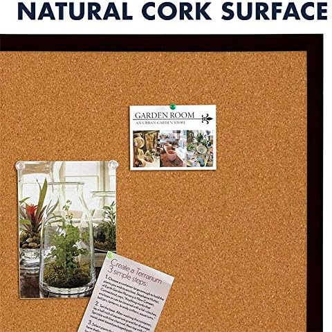 Quartet Cork Bulletin Board, Framed Corkboard, 2' x 3', Black Frame, Message Board, Vision Board (MWDB2436-BK)