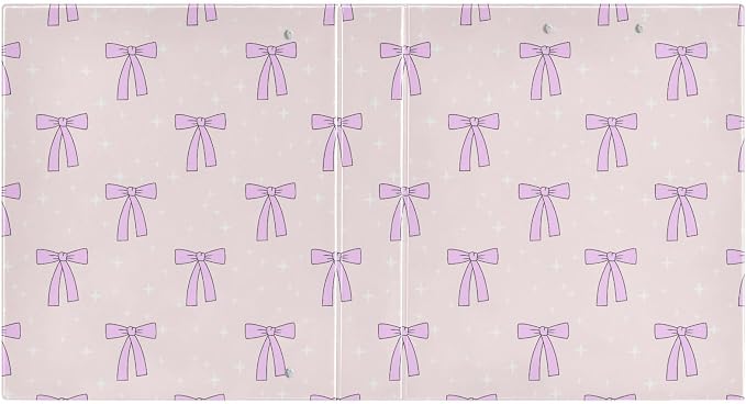 Aslsiy Kids 3 Ring Binder 1.5 Inch Lovely Bows Star Pink Round Clipboard Binder Girls Decorative Harcover Binders Organizer for Office School Supply