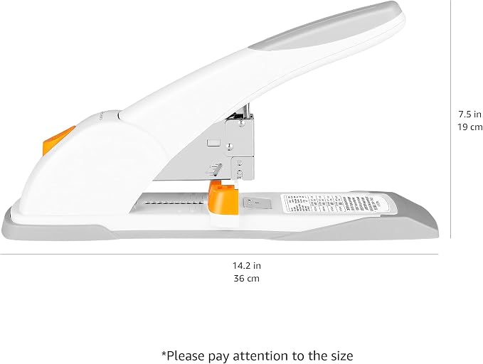 Amazon Basics Heavy-Duty Desktop Stapler, 130 Sheets High Capacity, Sturdy with Jammed Staple Remover Mechanism, 5/8" Staples, White