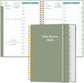 Daily Planner 2026 Full Page Per Day- 2026 Daily & Monthly Planner from January 2026 to December 2026, Day Planner 2026 with 12 Months Tabs, 6.4" x 8,5", Green