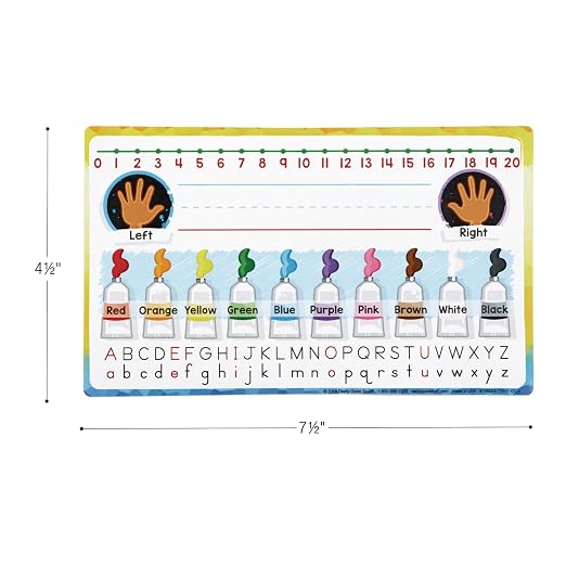 Really Good Stuff Primary On-the-Go Desktop Nameplates, 24-Pack | Ages 5+, Kindergarten+, Self-Adhesive Vinyl with Left/Right Directions, Alphabet, Colors and Number Line