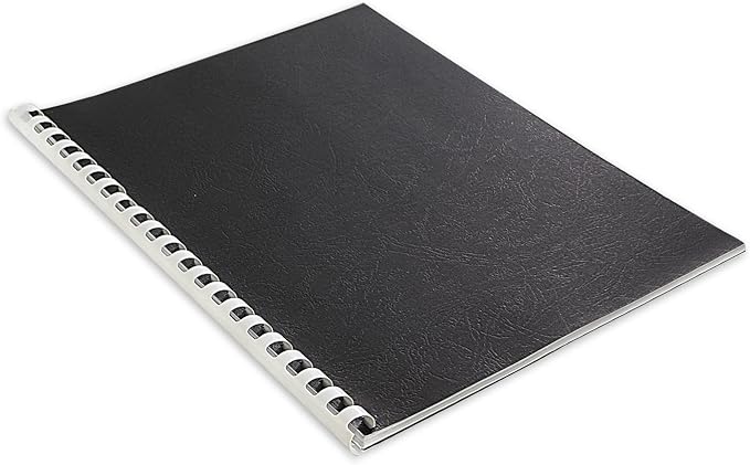 RAYSON 8.5" x 11" Black Leather Texture Binding Covers, 12 Mil Thick, 230gsm Paper, Un-Punched, Letter Size, 100 Pack