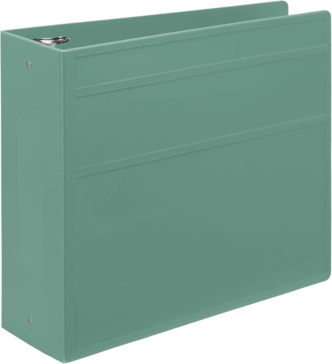 Carstens 4-Inch Heavy Duty 3-Ring Binder - Side Opening, Mint, Durable Plastic, Precision No-Gap Rings, Waterproof Cover, No Pockets, Holds 600 US Letter Sheets, BPA-Free, Made in USA (1844-3R)