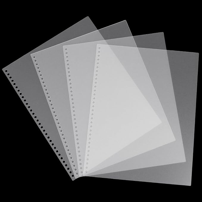 RAYSON Pre-Punched Binding Covers, 8.5" x 11", Frosted Plastic, 32 Round Holes for 3:1 Wire Binding, Letter Size, 10 mil Thick, Pack of 50