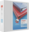 Staples Heavy-Duty 4-Inch D-Ring View Binder, White, 775 Sheets | Extra-large capacity binder for office and school document archiving.