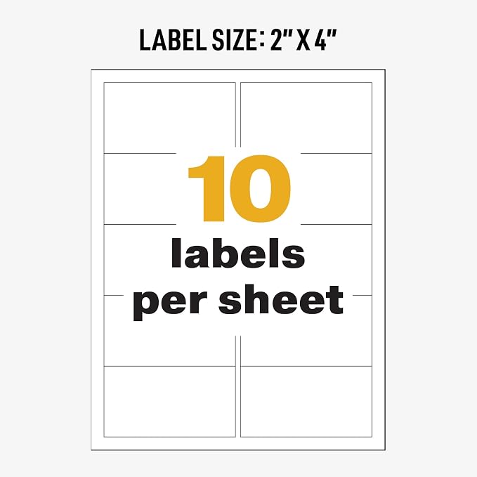 Avery UltraDuty GHS Chemical Labels for Laser Printers, Waterproof, UV Resistant, 2 x 4, 5 Packs (60505)