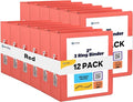 Enday 2 inch 3 Ring Binder (12 Pack - Red) Binder 2 inch with Clear View Cover and 2 Inside Pocket - for Letter Size 8.5 x 11'' Paper, Ideal for School Supplies, Office, and Home