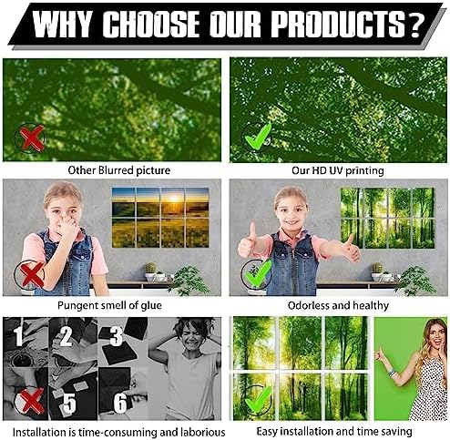YPY Sound Proofing Panels, Sound Absorbing Wall Art Forest, Acoustic Panels