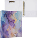 3 Ring Binder, Marble Blue Purple File Folder Holds 200 Sheets File Storage for Women Men School Office Supplie